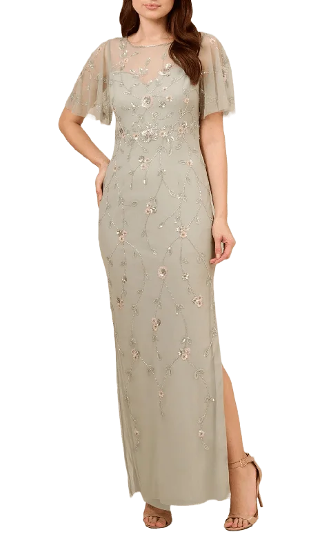 Adrianna Papell AP1E210246 - Beaded Illusion Neckline Gown
