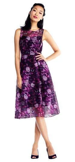 Adrianna Papell - Printed A-line Organza Dress AP1D101885SC