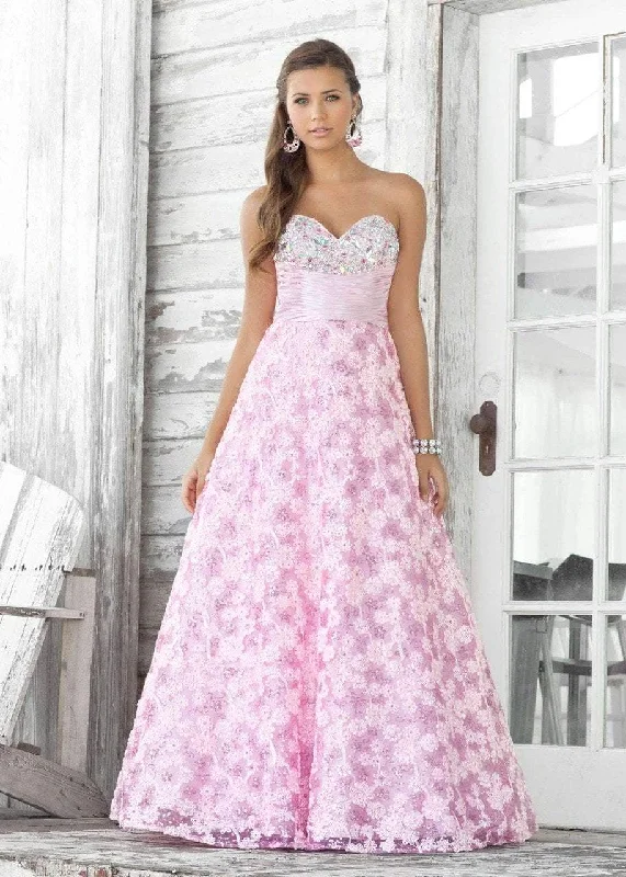 Blush by Alexia Designs - 5109SC Strapless Tulle A-Line Evening Gown