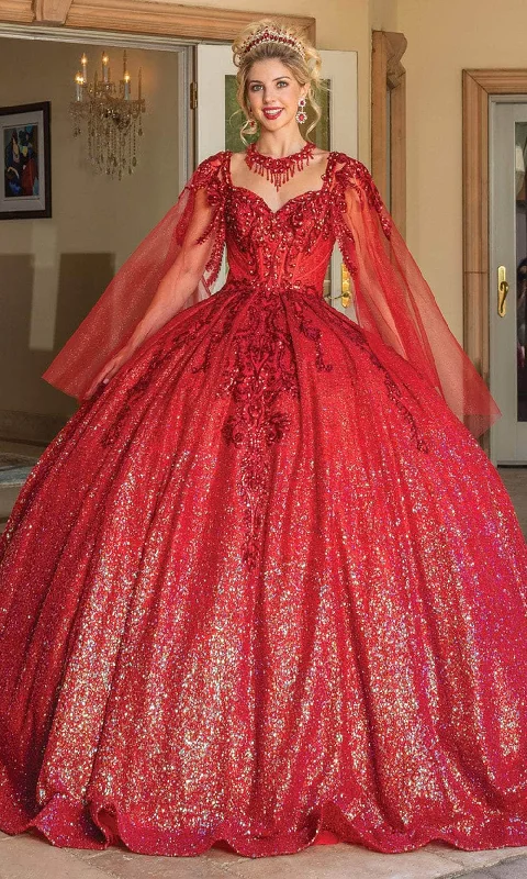 Dancing Queen 1776 - Bell Sleeve Glitter Ballgown