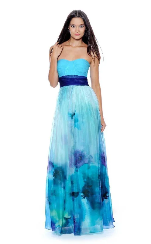 Decode 1.8 - Strapless Sweetheart Printed Chiffon Dress 181983SC