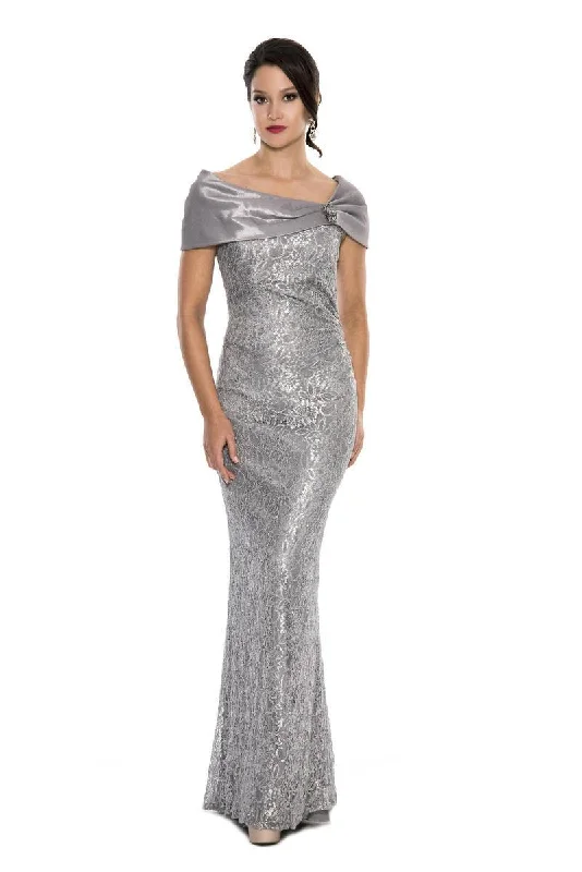 Emma Street - Sequined Metallic Lace Long Gown ES711SC
