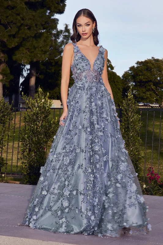 Enchanting Shimmer and Blooms: Cinderella Divine J838 Gown for Unforgettable Occasions