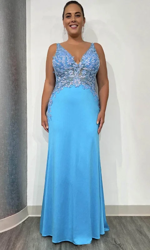 Tiffany Designs 16137 - Beaded Lace Illusion Evening Gown