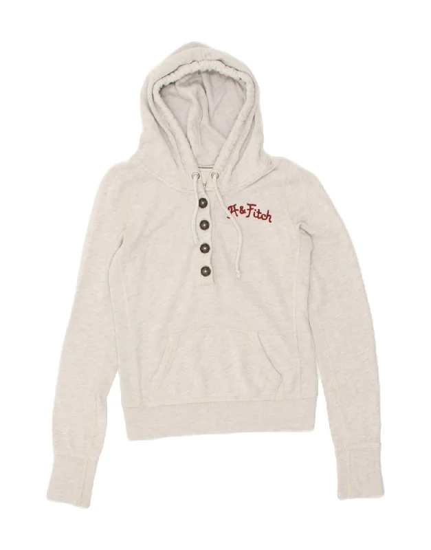 ABERCROMBIE & FITCH Womens Graphic Hoodie Jumper UK 12 Medium Grey Cotton Hoodie Crop Top Short Trendy ABERCROMBIE & FITCH Womens Graphic Hoodie Jumper UK 12 Medium Grey Cotton Hoodie Crop Top Short Trendy