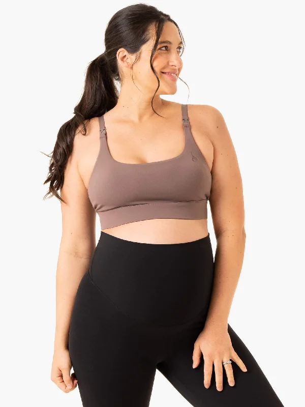 Active Bump Sports Bra - Chocolate Breathable Wireless Bra