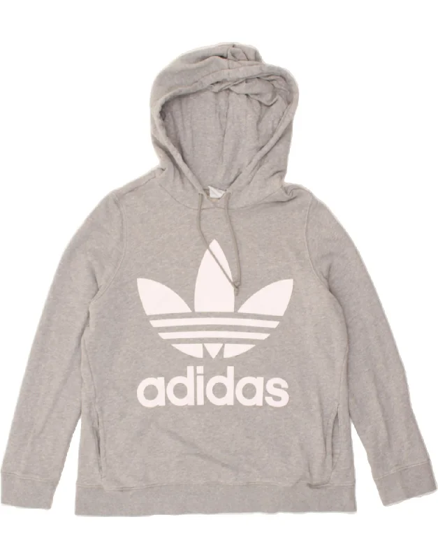 ADIDAS Womens Graphic Hoodie Jumper UK 18 XL Grey Cotton Hoodie with Illustration Artistic Creative ADIDAS Womens Graphic Hoodie Jumper UK 18 XL Grey Cotton Hoodie with Illustration Artistic Creative