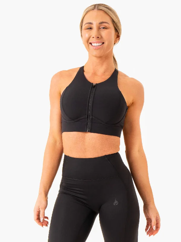 Critical High Impact Sports Bra - Black Seamless Wireless Bra