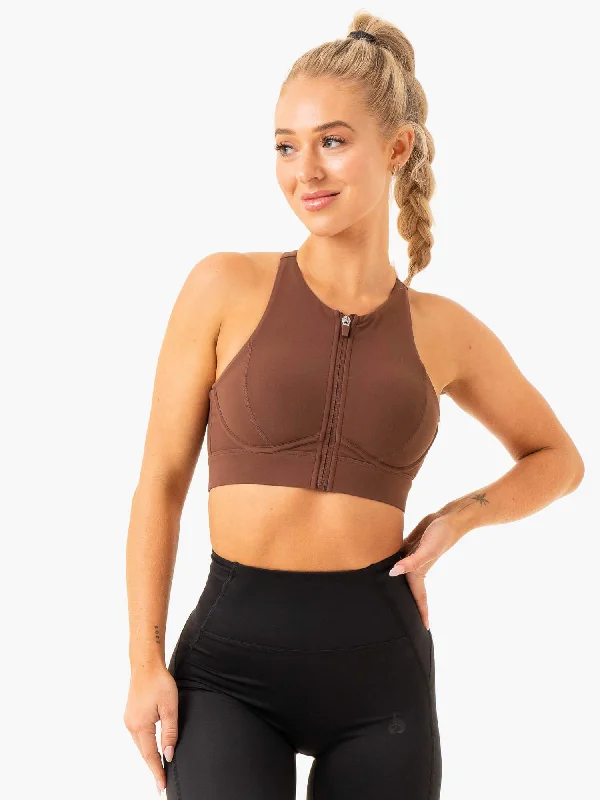 Critical High Impact Sports Bra - Chocolate Soft Padded Bralette