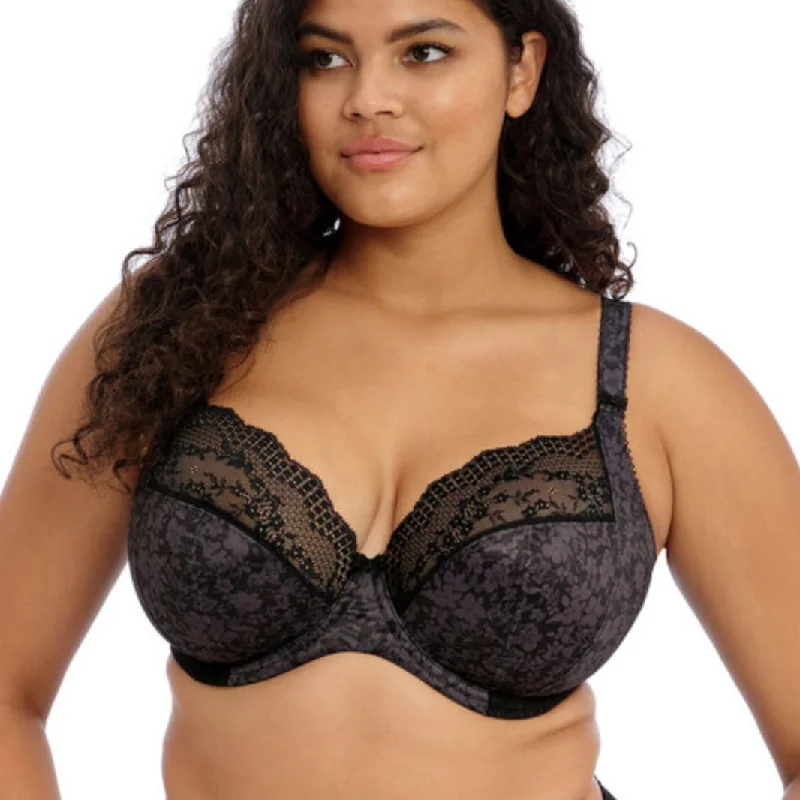 Elomi Lucie UW Plunge Bra EL4490 in Black Sleek Push-Up Bra