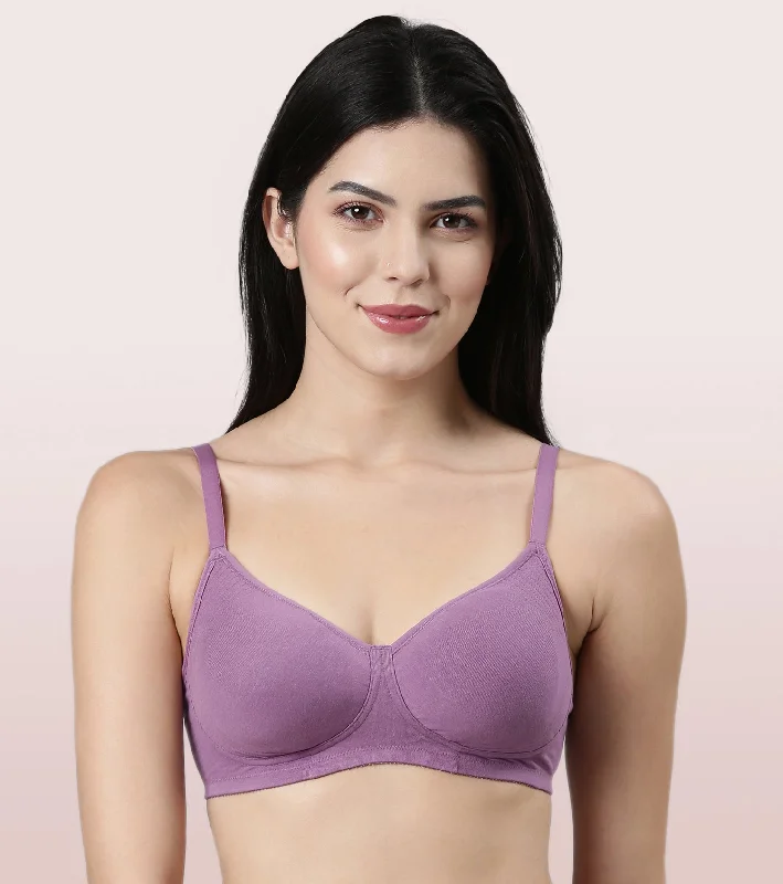 Enamor Fab-Cool Stretch Cotton Everyday Bra for Women- High Coverage, Non Padded and Wirefree Versatile Bralette Set