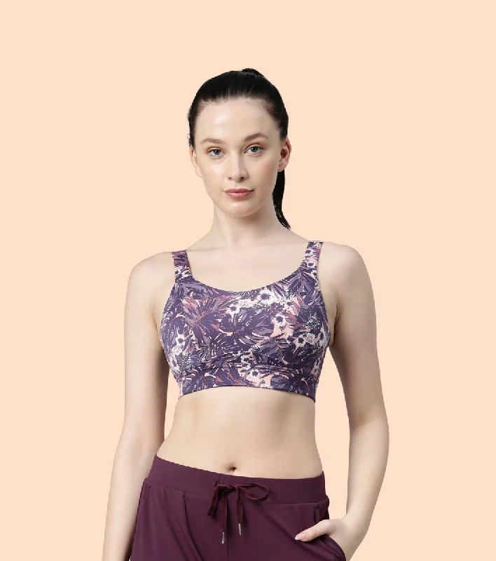 Enamor Agion SB18 Convertible Back High-Impact Sports Bra for Women- Full Coverage, Padded and Wirefree - Lilac Run Sexy Mesh Bra