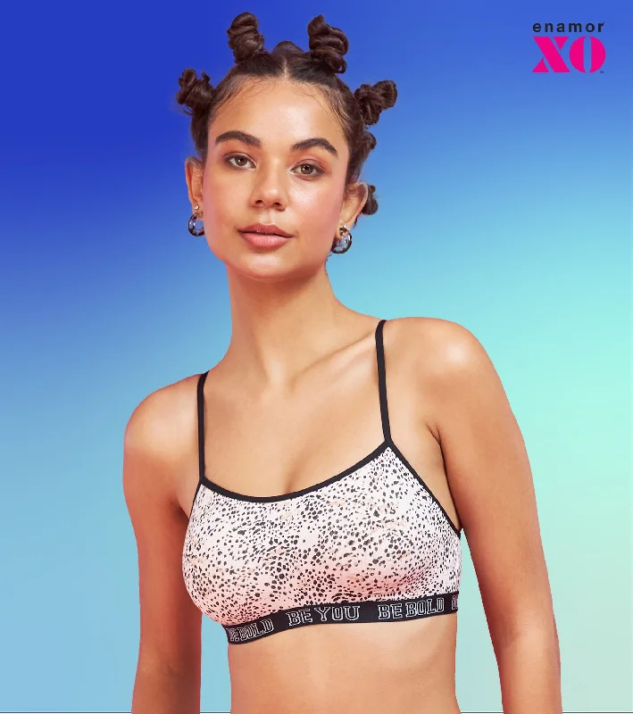 Enamor XO Cheetah Print Non-Wired Non Padded Regular Bra - Baylish Cozy Wire-Free Bra