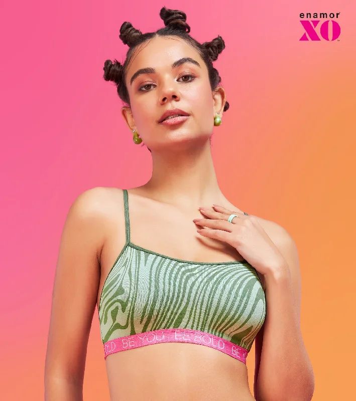 Enamor XO Green Marble Non-Wired Non Padded Regular Bra - Baylish Daily Comfort Bra