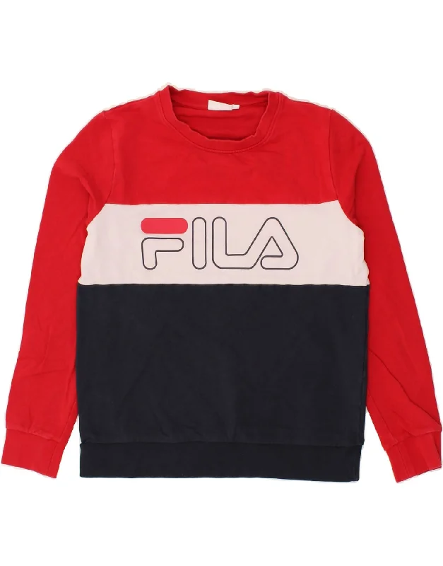 FILA Womens Graphic Sweatshirt Jumper UK 10 Small Multicoloured Hoodie with Hood Adjustable Protection FILA Womens Graphic Sweatshirt Jumper UK 10 Small Multicoloured Hoodie with Hood Adjustable Protection