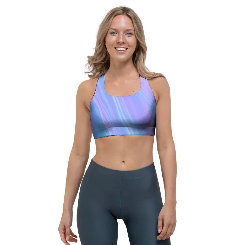 Holographic Print Sports Bra Light Seamless Bra