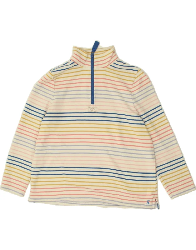 JOULES Womens Zip Neck Sweatshirt Jumper UK 12 Medium Multicoloured Hoodie with Sequins Glamorous Eye-catching