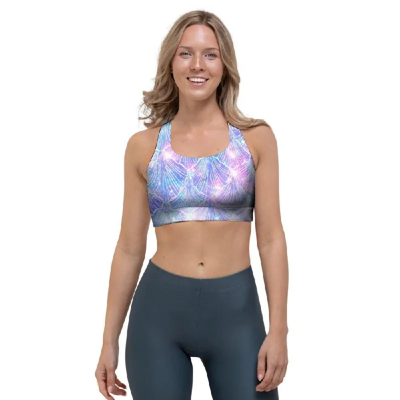 Mermaid Galaxy Space Sports Bra Lace-Trimmed Bra