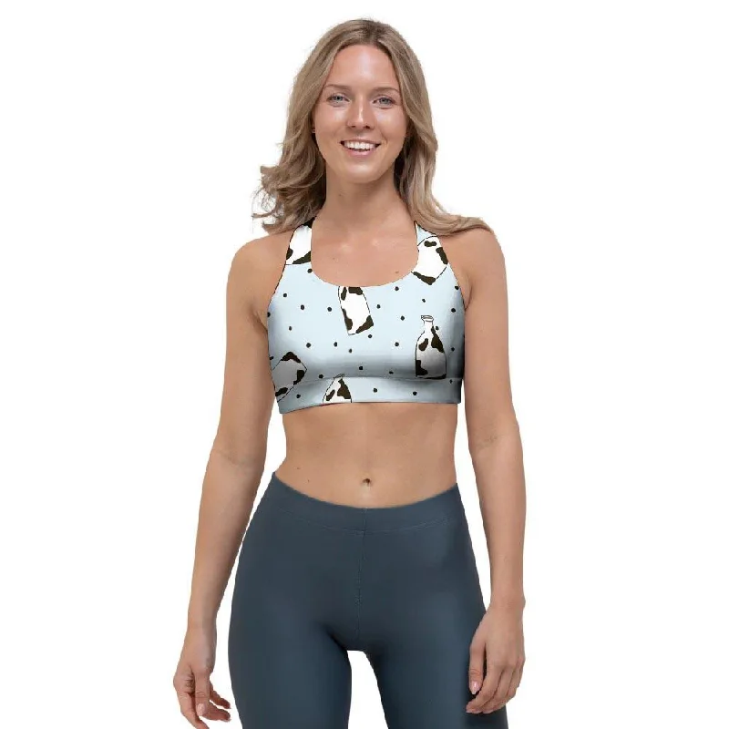 Milk Print Sports Bra Seamless Wireless Bra