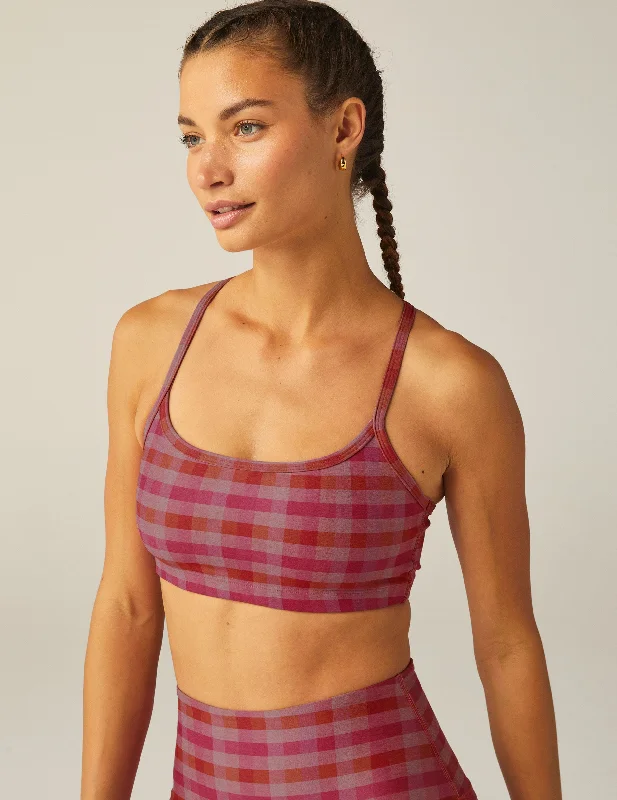 Pink Gingham SoftMark Slim Racerback Bra Push-Up Bralette Set