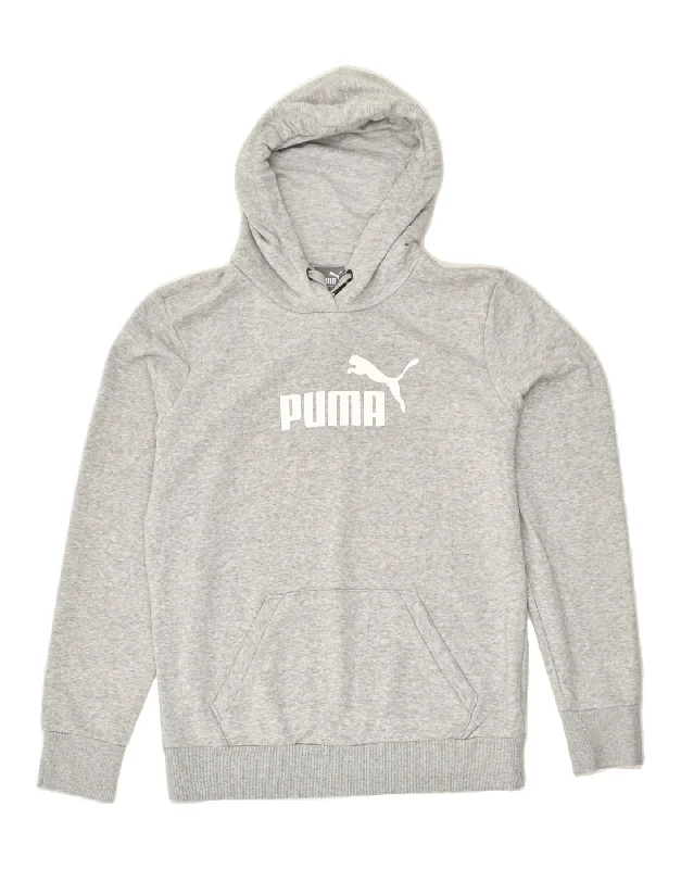 PUMA Womens Graphic Hoodie Jumper UK 12 Medium Grey Cotton Hoodie with Lace Feminine Delicate PUMA Womens Graphic Hoodie Jumper UK 12 Medium Grey Cotton Hoodie with Lace Feminine Delicate