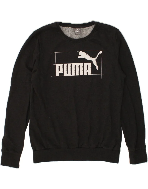PUMA Womens Graphic Sweatshirt Jumper UK 12 Medium Grey Cotton Hooded Sweatshirt Casual Wear Street Style PUMA Womens Graphic Sweatshirt Jumper UK 12 Medium Grey Cotton Hooded Sweatshirt Casual Wear Street Style