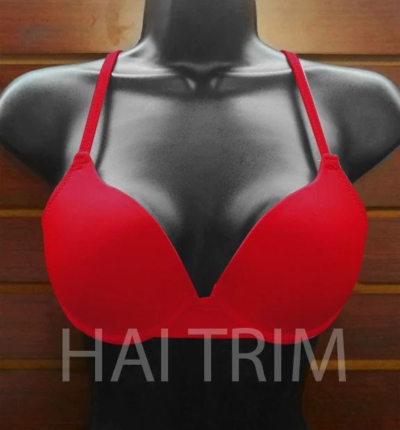 Red Tie-Back Bra, A-3 Seamless Bra Design