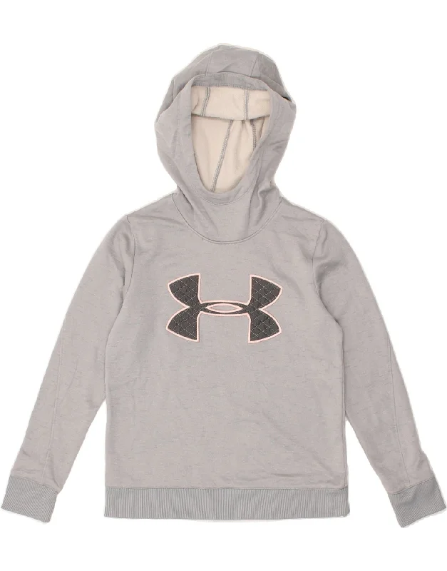 UNDER ARMOUR Womens Graphic Hoodie Jumper UK 6 XS Grey Hoodie with Button Classic Timeless UNDER ARMOUR Womens Graphic Hoodie Jumper UK 6 XS Grey Hoodie with Button Classic Timeless