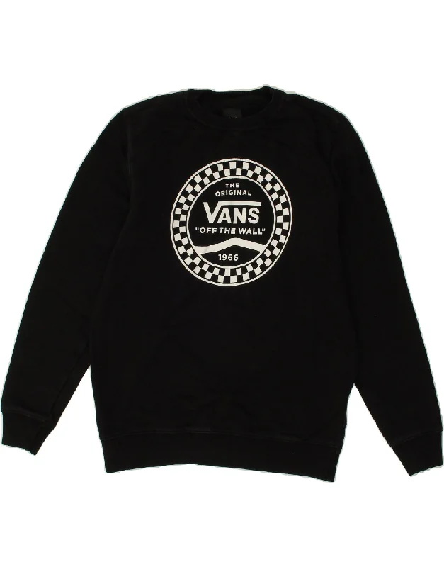 VANS Womens Graphic Sweatshirt Jumper UK 10 Small Black Cotton Hoodie with Earth Tones Natural Calm VANS Womens Graphic Sweatshirt Jumper UK 10 Small Black Cotton Hoodie with Earth Tones Natural Calm