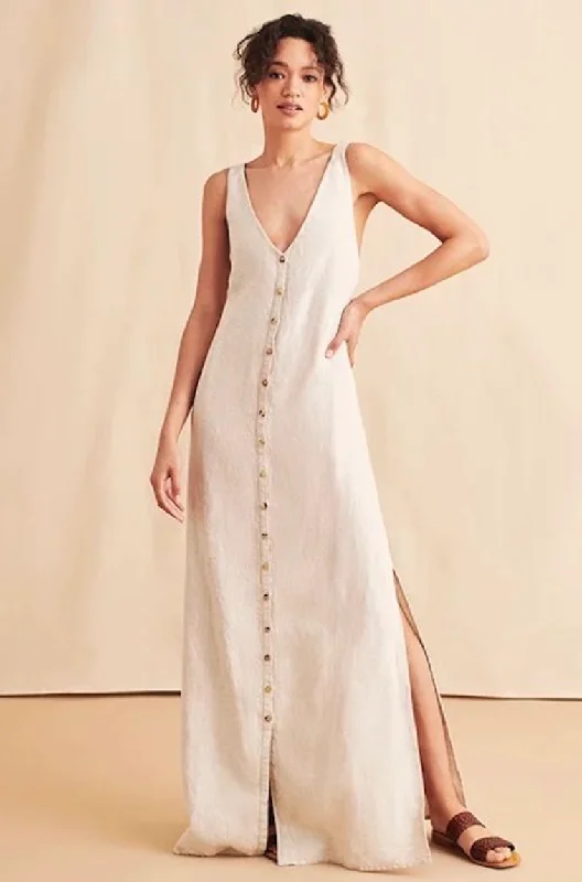 Faherty Big Sur Maxi Dress - Flax Elegant Velvet Maxi Dress