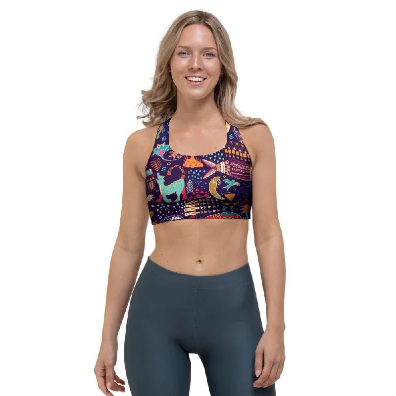 Hippie Aztec Sports Bra Soft Lace Bra