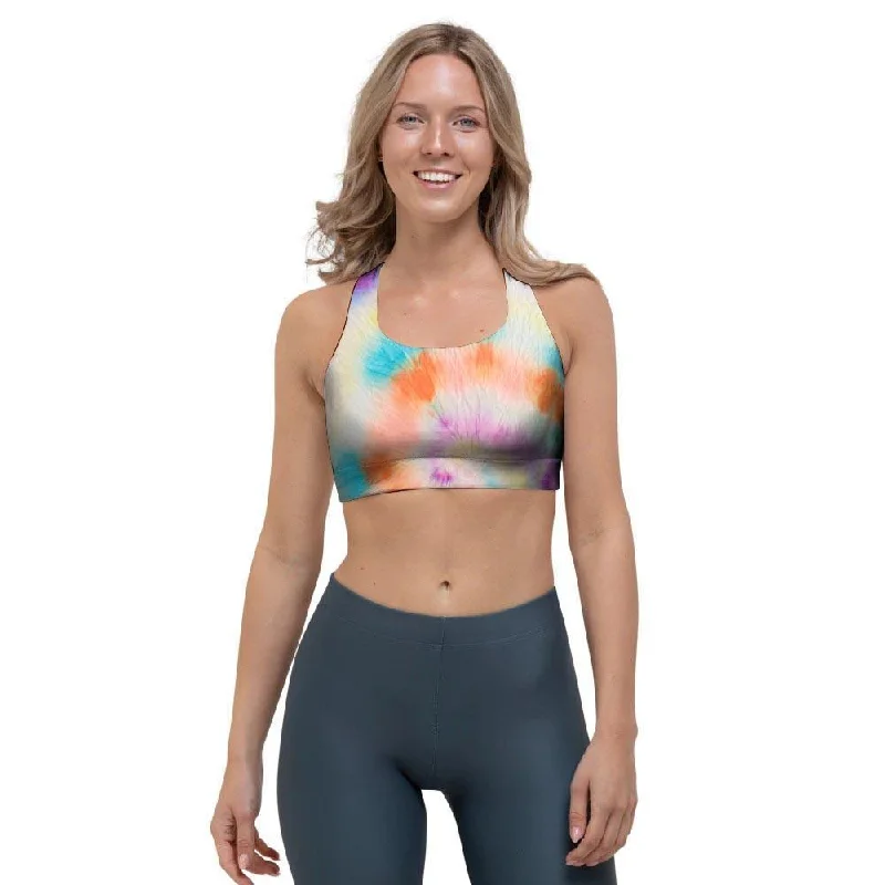 Hippie Tie Dye Sports Bra Lightly Padded Bra