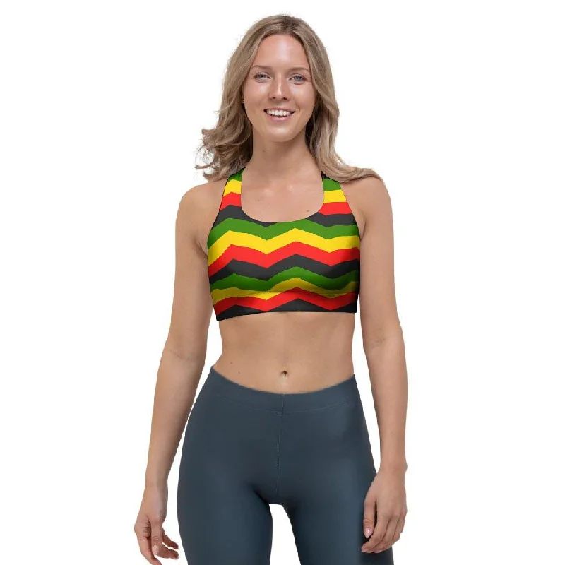 Jamaica Reggae Rasta Sports Bra Elegant Silk Bra