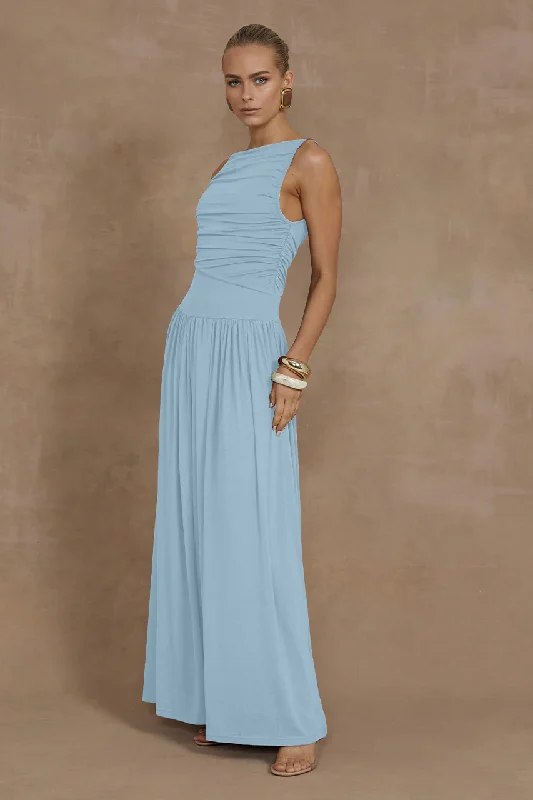 Nalla Maxi Dress Ice Blue Stylish Longline Maxi Dress