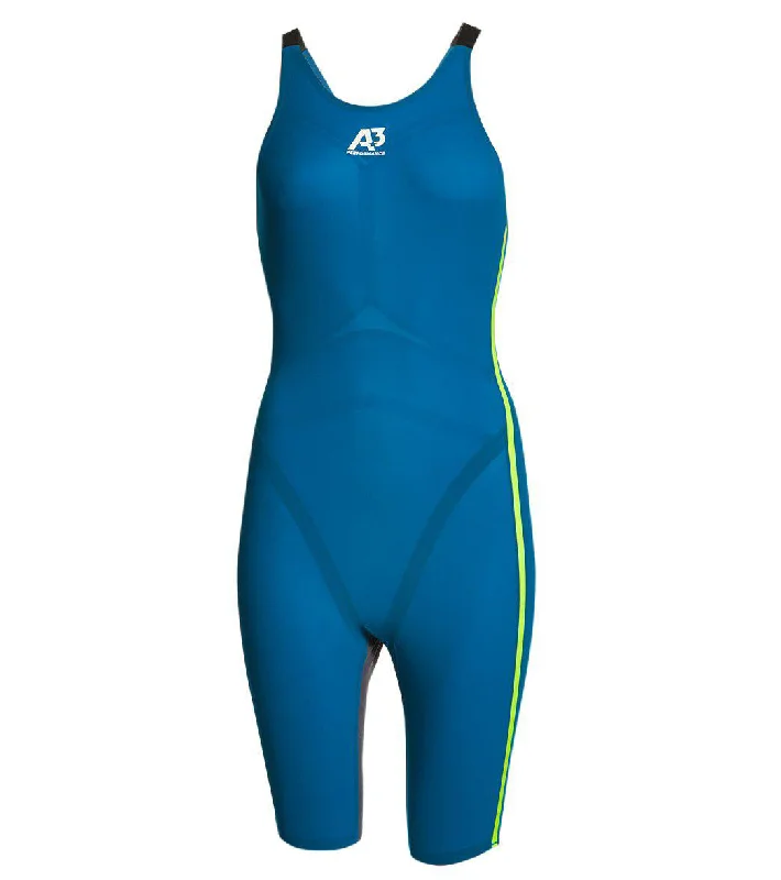 A3 Performance Women's VICI Open Back Tech Suit Swimsuit Teal Sexy Swimwear Set