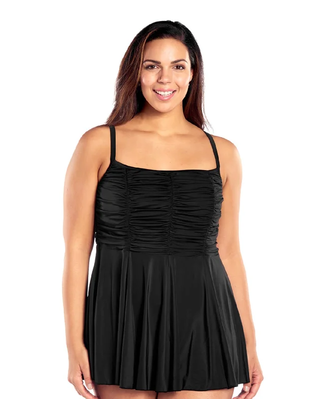 Always For Me Black Plus Size Jet Cami Swimdress Classic Two-Piece Bikini