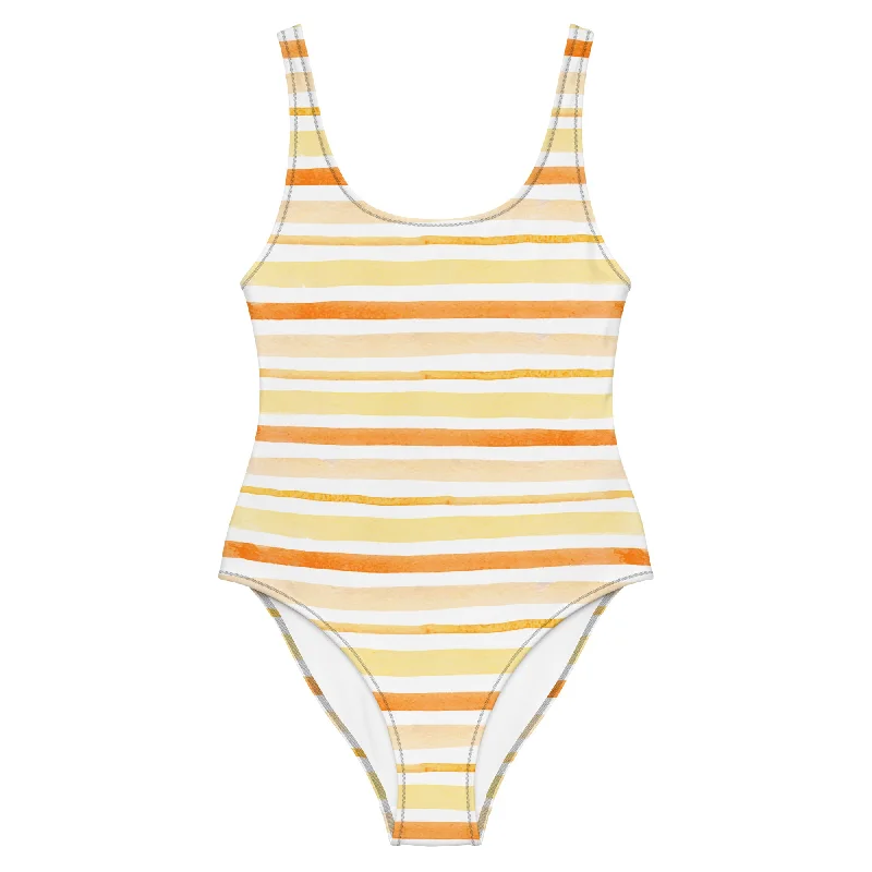 Citrus Splash One-Piece Swimsuit Tie-Back Swimwear