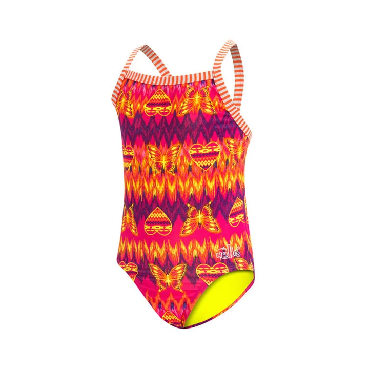 Dolfin Uglies Flutterfly Girl's One-Piece Swimsuit Ruched Swimwear Set