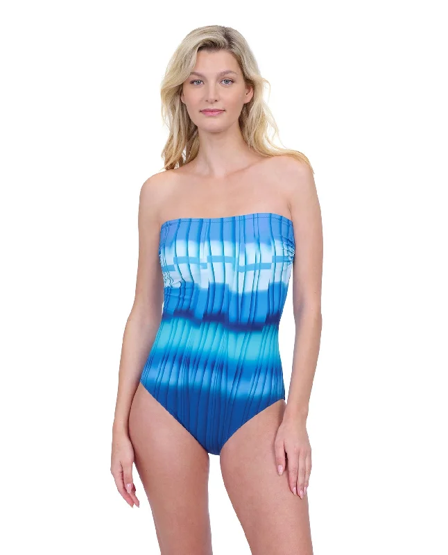 Gottex Golden Hour Bandeau Strapless One Piece Swimsuit Lace-Detail Bikini Set