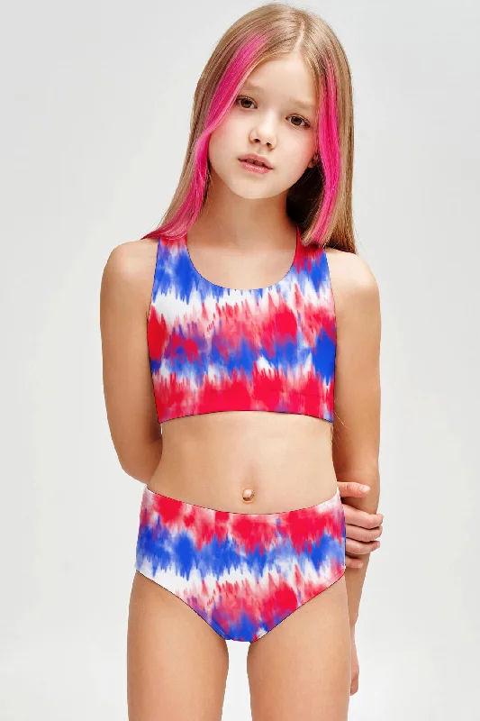 Miss Freedom Claire Two-Piece Swimsuit Sporty Swimwear Set - Girls Sexy Two-Piece Set