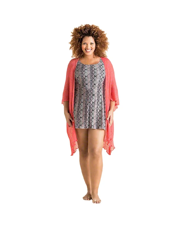 On The Plus Side Bobbi Plus Size One Piece Swimdress Retro Swimwear Style