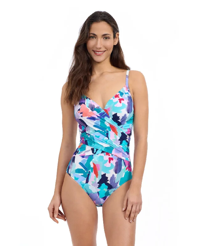 Profile By Gottex Holi V-Neck Surplice One Piece Swimsuit Classic One-Piece