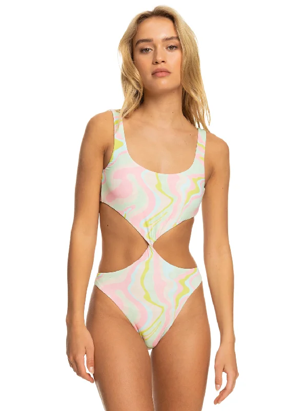 Tropics Hype Reversible One-Piece Swimsuit - Ambroisia Swirl Swim Adjustable Swim Top