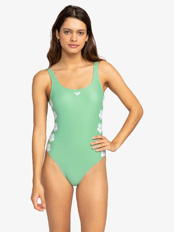 Womens Og Roxy High Leg One-Piece Swimsuit Vintage Swimwear Look