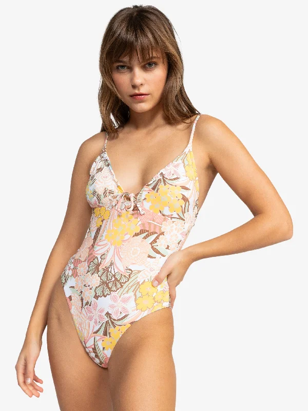 Womens Playa Paradise Reversible One-Piece Swimsuit Sexy Cutout Swimsuit