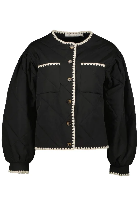 Bishop & Young Brooklyn Whipstitch Quilted Jacket BLACK Rayon Jacket Velvet Jacket Corduroy Jacket