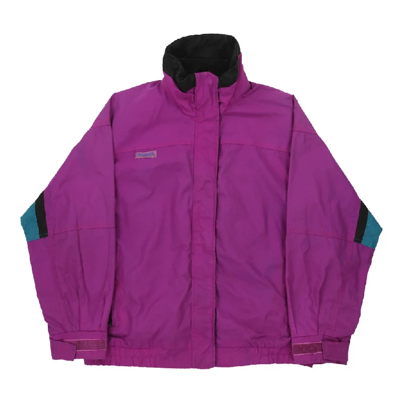 Columbia Jacket - Large Purple Polyester Toggled Jacket Drawstring Jacket Belted Jacket