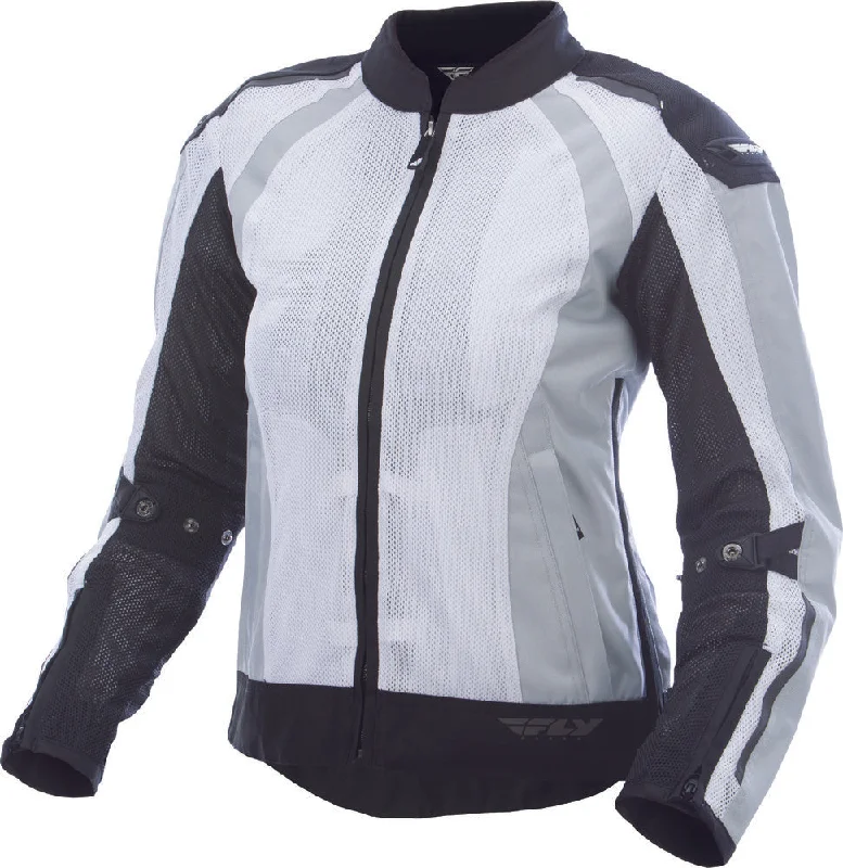 Fly Racing Women's Cool Pro Mesh Jacket - White/Black Belted Jacket Elasticated Jacket Padded Jacket