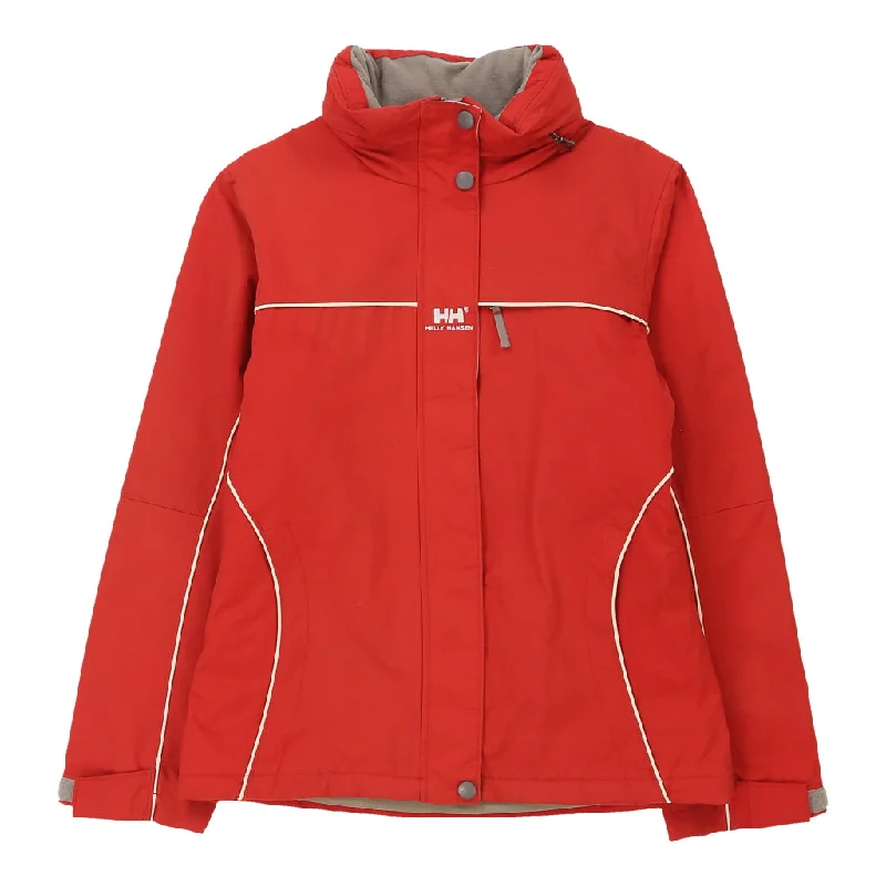 Helly Hansen Jacket - Small Red Nylon Fitted Jacket Loose Jacket Oversized Jacket