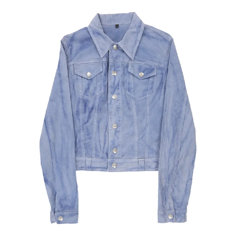 Just Cavalli Tie-Dye Denim Jacket - Small Blue Cotton Jersey Jacket Tulle Jacket Batik Jacket